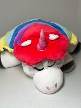 Disney Cuddleez Inside Out Pixar Rainbow Unicorn 25” Large Laying Down Plush